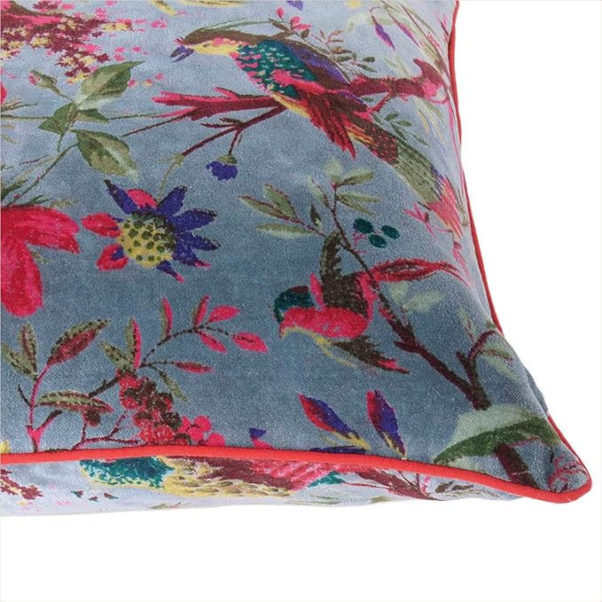 Eyes of India Boho Velvet Bird Print Throw Pillow Cover, Colorful Decorative - Image 4