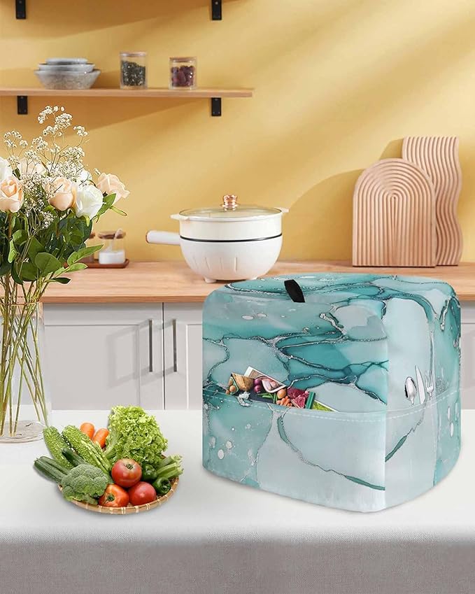 Turquoise Marble Stand Mixer Dust Cover - Image 5