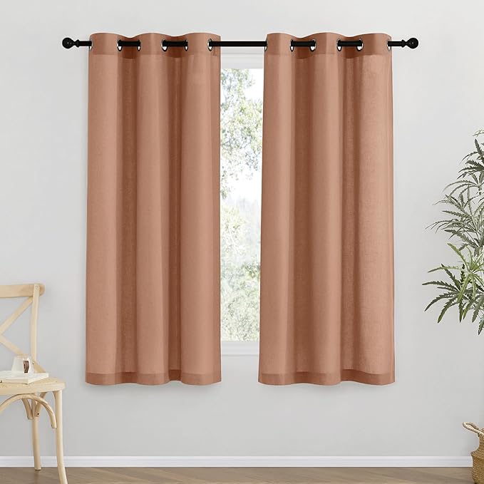 NICETOWN Thick Linen Blend Curtains Flax Textured by NICETOWN
