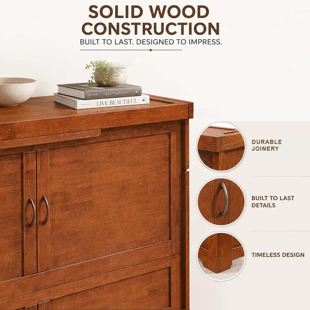 NIGHT & DAY Furniture Murphy Cube Cabinet Bed (Cherry)