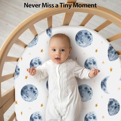 Baby Bassinet Sheets Girl Boy, Fitted Bassinet Sheet Set 3 Pack Bassinet - Image 6