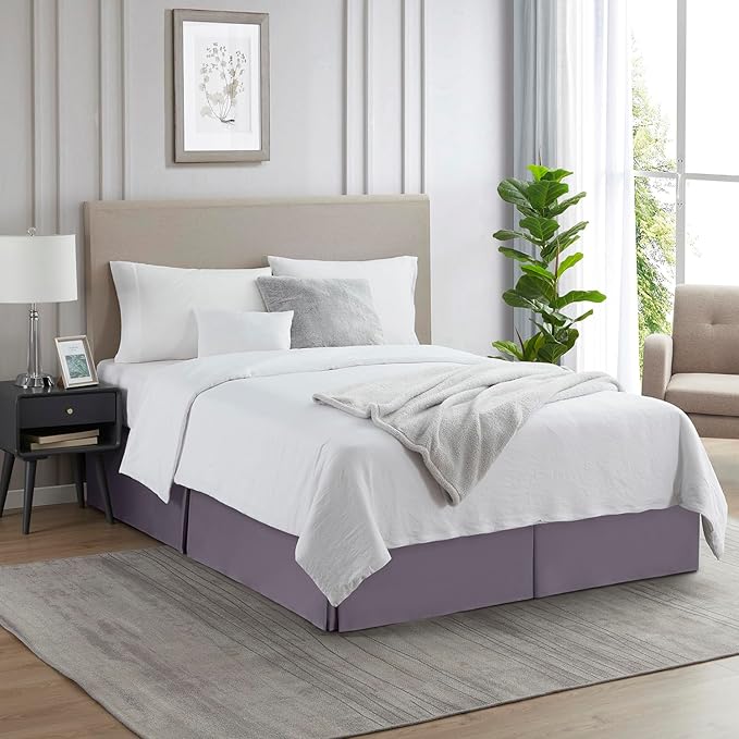 Nestl Grayish Purple Full XL Bed Skirt - Image 4