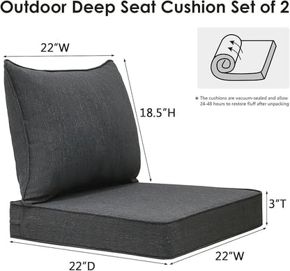 Outdoor Patio Chair Cushions Set, Water-Repellent, Fade Resistant, Deep Seat - Image 5