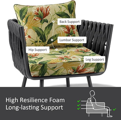 Outdoor Patio Chair Cushions Set, Water-Repellent, Fade Resistant, Deep Seat - Image 4