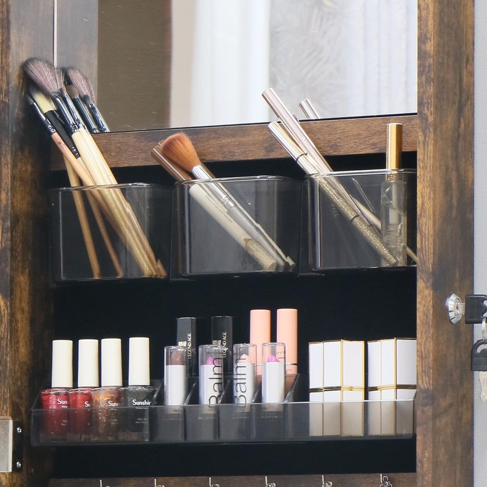 Full Length Mirror Jewelry Armoire Jewelry Cabinet - 2-in-1 Organizer for Mak...