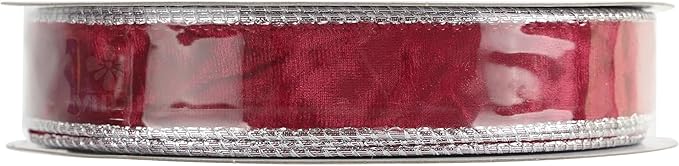 MEEDEE Red and Silver Velvet Ribbon - Image 9