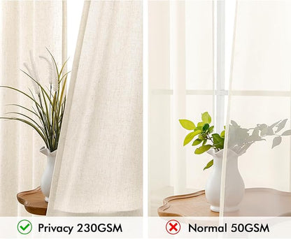 MIULEE Non-See-Through Privacy Linen Curtains 2 Panels, Light Filtering Window - Image 4