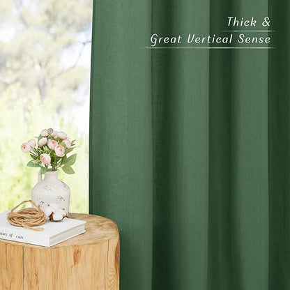 NICETOWN Thick Linen Blend Flax Window Curtains, Grommet Vertical Drapes - Image 3