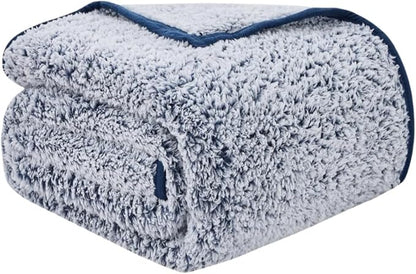 EMME Soft Sherpa Fleece Blanket Reversible Plush Fluffy Large Blanket, Light by EMME