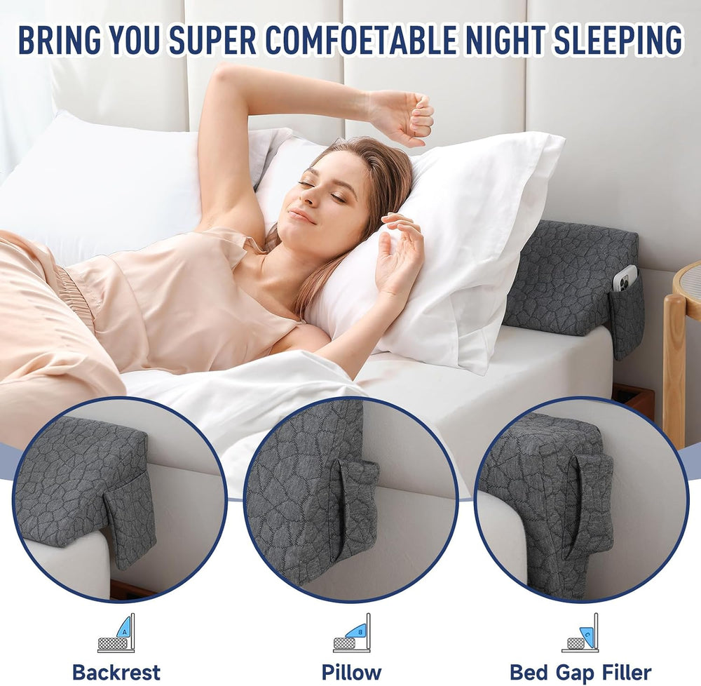 Patented Bed Wedge Pillow for Headboard Gap, Filler Between Mattress Gaps (0-...