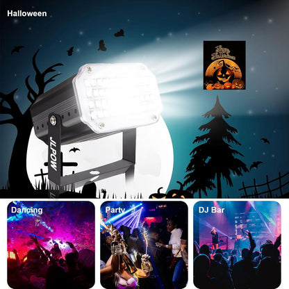 [2-Pack] JLPOW Halloween Mini White Strobe Light, Super Bright 36 LED Strobe Lights for Party Sound Activated Strobe Lights,Best for Parties Club Disco KTV Bar Xmas Show, FBA-STBE01-2P