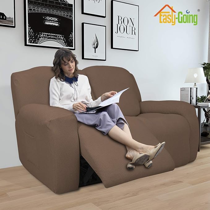 Easy-Going 6 Pieces Recliner Loveseat Stretch Sofa Slipcover Sofa Cover - Image 2