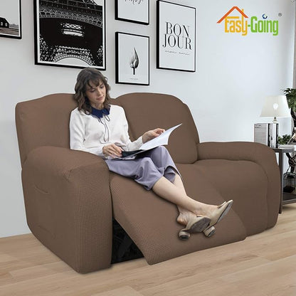 Easy-Going 6 Pieces Recliner Loveseat Stretch Sofa Slipcover Sofa Cover - Image 2