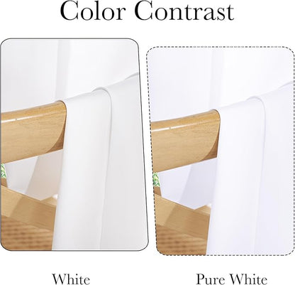 NICETOWN 4 Panels Pure White Privacy Sheer Curtains 52 x 63 Inches, - Image 8