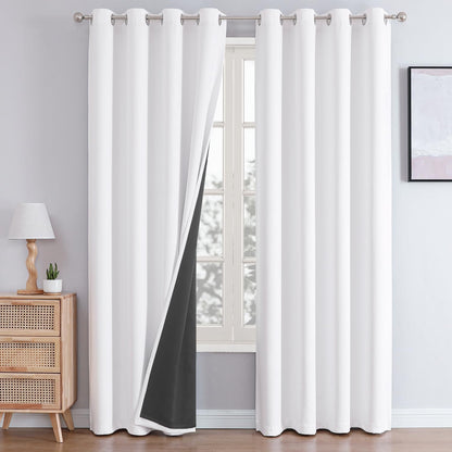 chrisdowa white 100% blackout curtains for bedroom 84, main product view