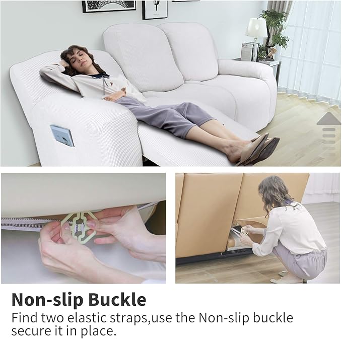 Easy-Going 8 Pieces Recliner Sofa Stretch Sofa Slipcover Sofa Cover Furniture - Image 3