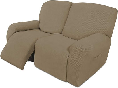 Easy-Going 6 Pieces Recliner Loveseat Stretch Sofa Slipcover Sofa Cover by Easy-Going