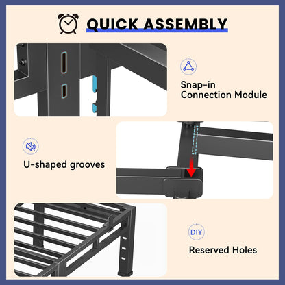 20 inch king size bed frame,double layer heavy, front angle view