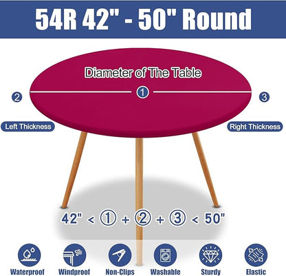 Round Spandex Tablecloth, Elastic Fitted Waterproof Tablecloths - Image 8