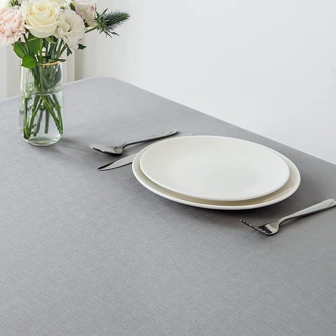 maxmill Slubby Texture Tablecloth Water Resistance Antiwrinkle Spillproof Soft - Image 3