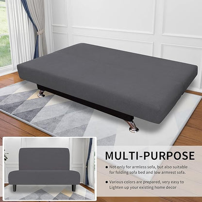 Easy-Going Stretch Futon Slipcover Armless Futon Bed Cover Furniture Protector - Image 4