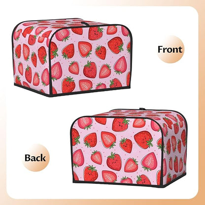 Pink Strawberry Kawaii Fruit 4 Slice Toaster Cover, Waterproof Toaster Dust - Image 4