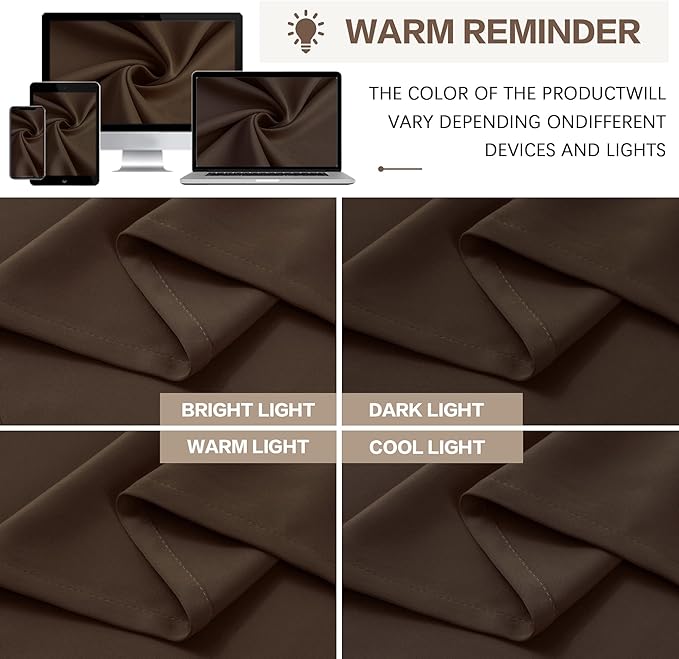 Chocolate Brown Espresso Pinch Pleated Blackout Curtains 102 Inches Long - Image 8