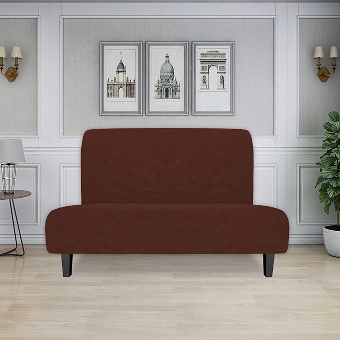 Easy-Going Stretch Futon Sofa Slipcover Armless Sofa Bed Cover Furniture - Image 2