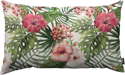 TKS MITLAN Tropical Flower Throw Pillow Case Cushion Cover Watercolor Summer by TKS+MITLAN