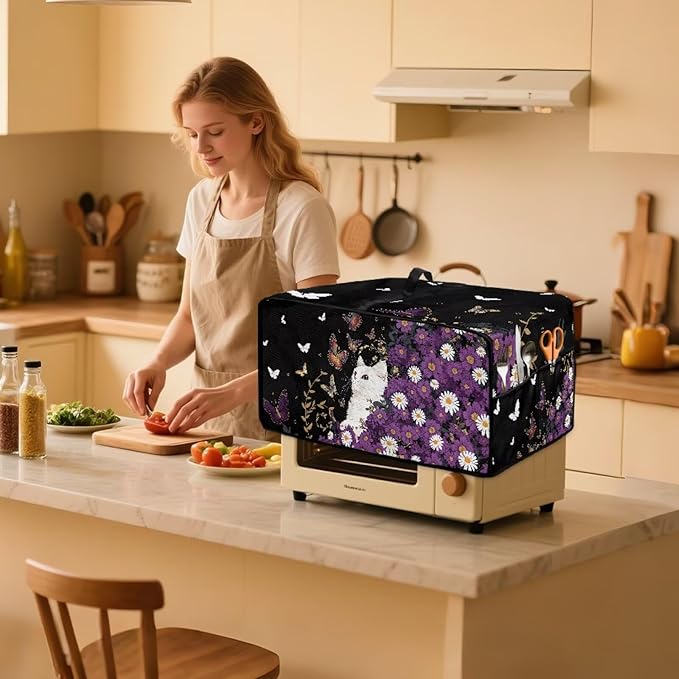 Toaster Oven Cover with Side Pockets, Dustproof Smart Microwave Convection Oven - Image 3