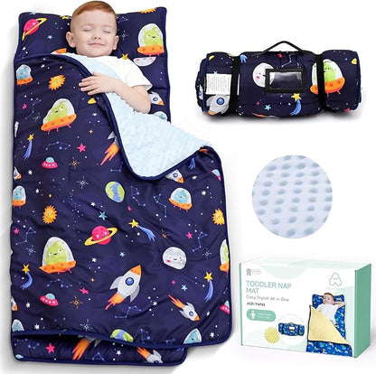 ACRABROS Toddler Nap Mat with Pillow and Blanket, Extra Large Rolled Napping by ACRABROS