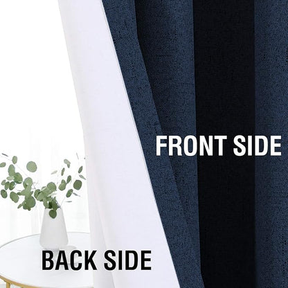H.VERSAILTEX Linen Look 100% Blackout Curtains 45 Inches Long - Image 7