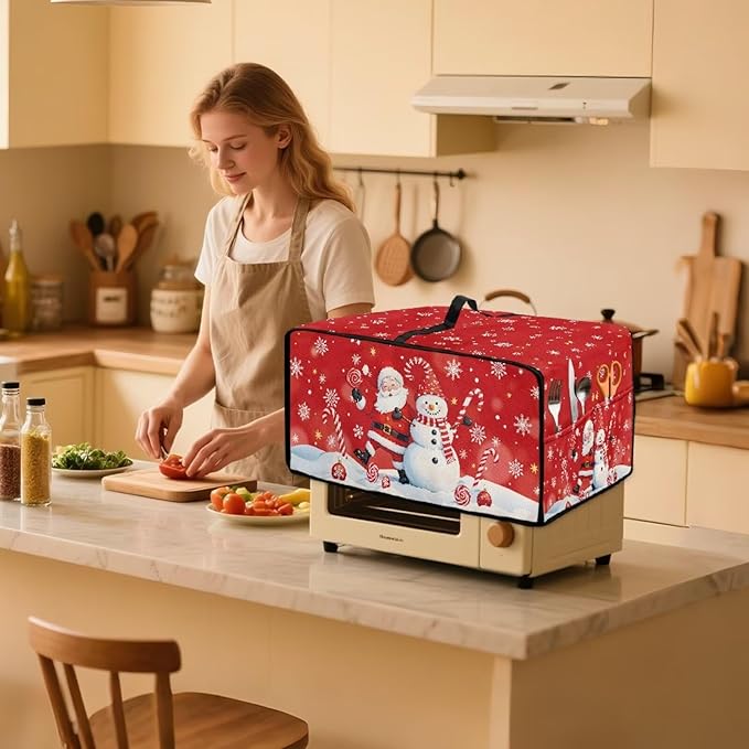 Christmas Toaster Oven Dust Cover Dustproof Smart Oven Air Fryer Microwave Cover - Image 6