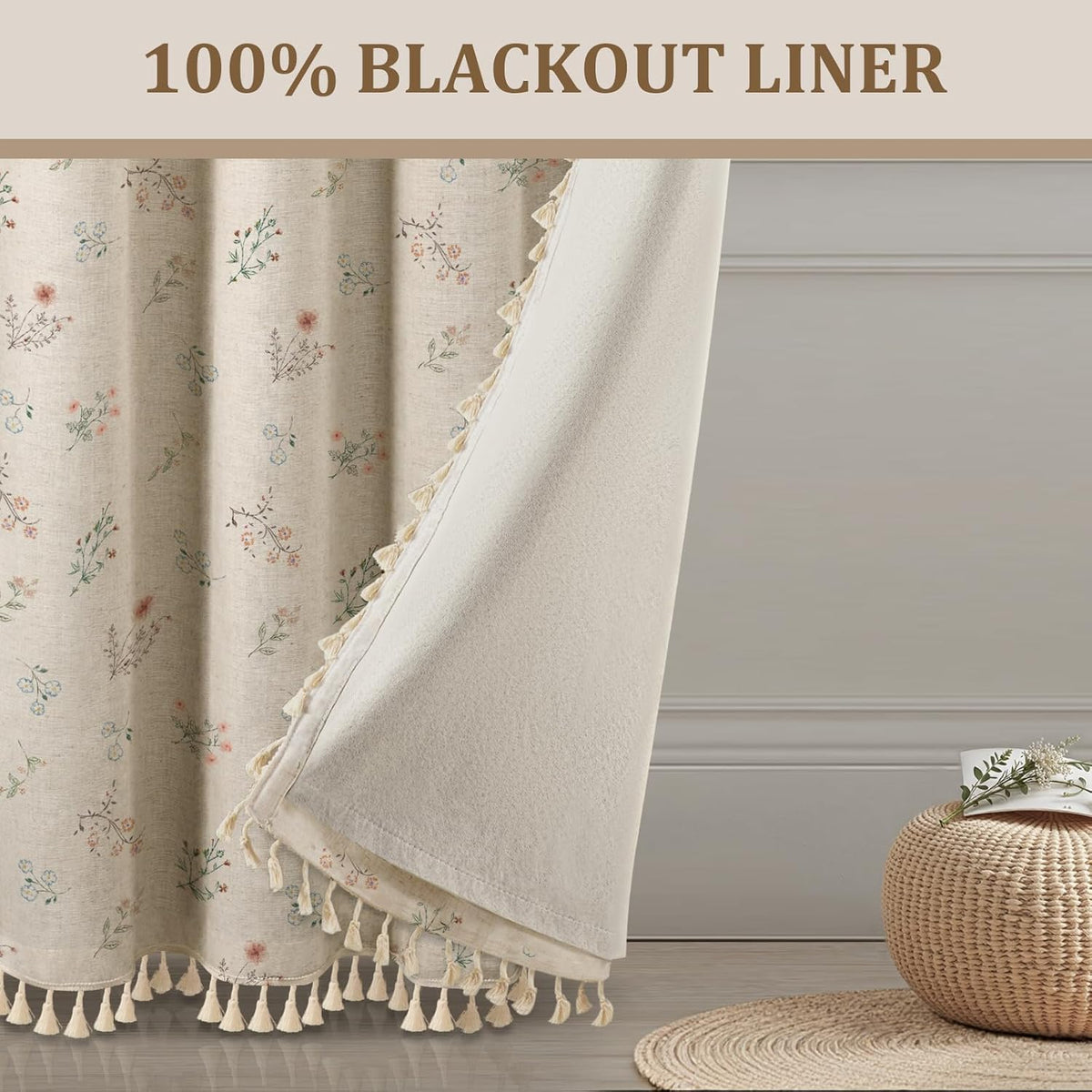 boho floral 100% blackout curtains 63 inch 2, package contents