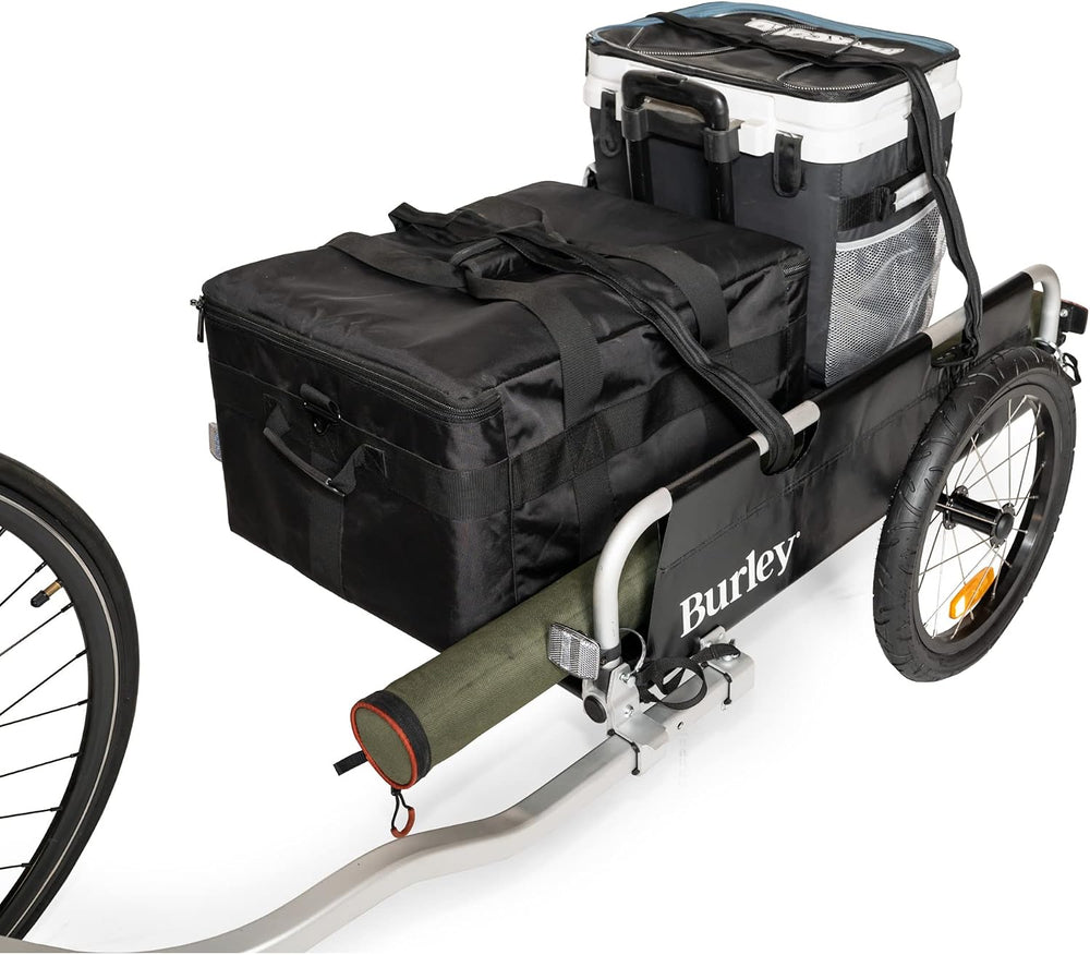 Burley Flatbed Bicycle Trailer (FLATBED) Holds Long Items, Up to 100 lbs (45 ...