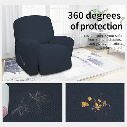 Easy-Going 4 Pieces Oversized Recliner Stretch Sofa Slipcover Sofa Cover - Image 3