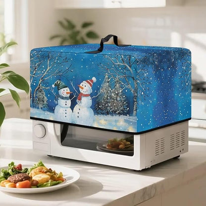 Microwave Oven Cover, Christmas Snowman Heat-Resistant Polyester Machine - Image 3