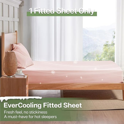 MR&HM Queen Fitted Sheet Only, Ultra-Soft Rayon Derived from Bamboo & Polyester - Image 3