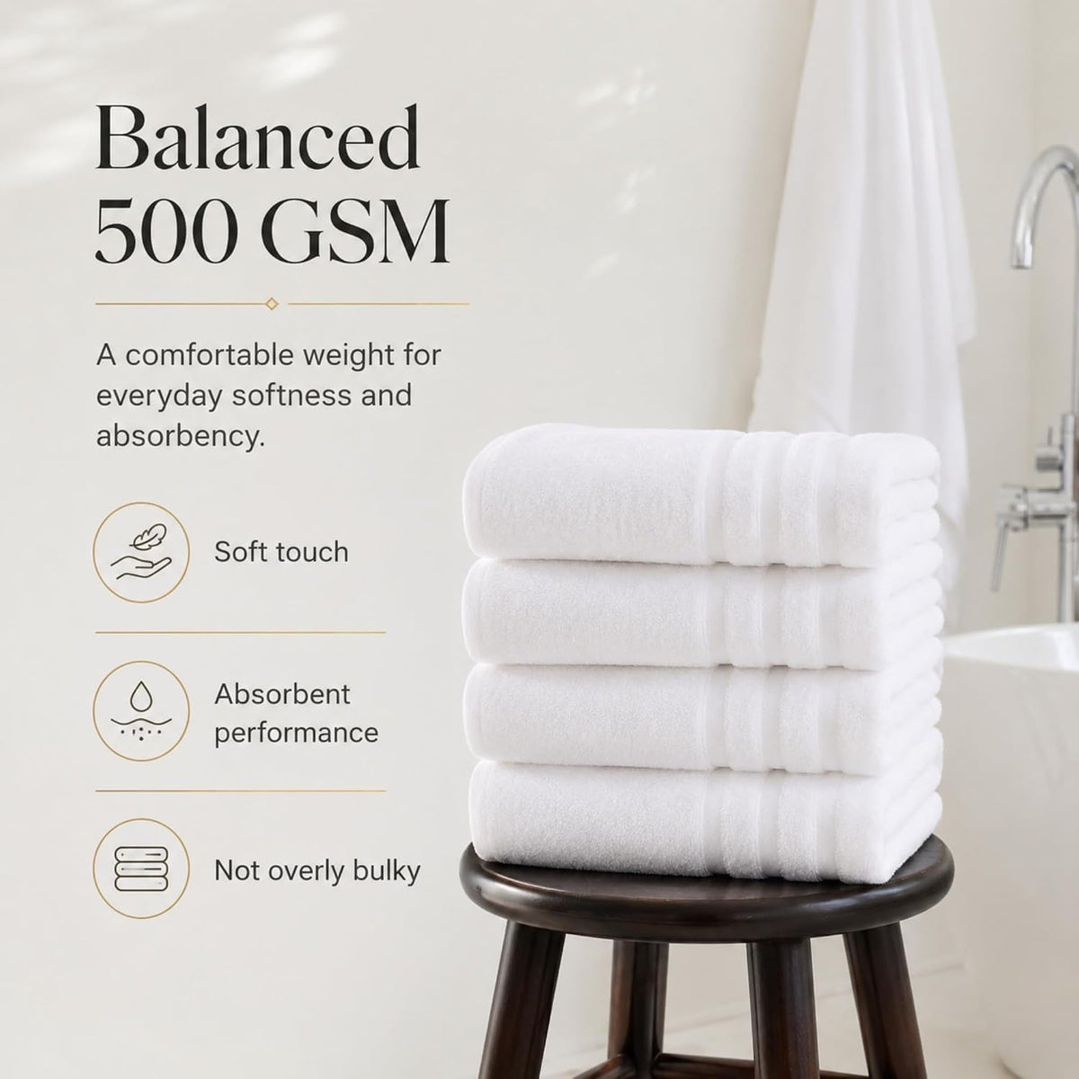 velqora large 100% cotton bath towels 4 pack, package contents