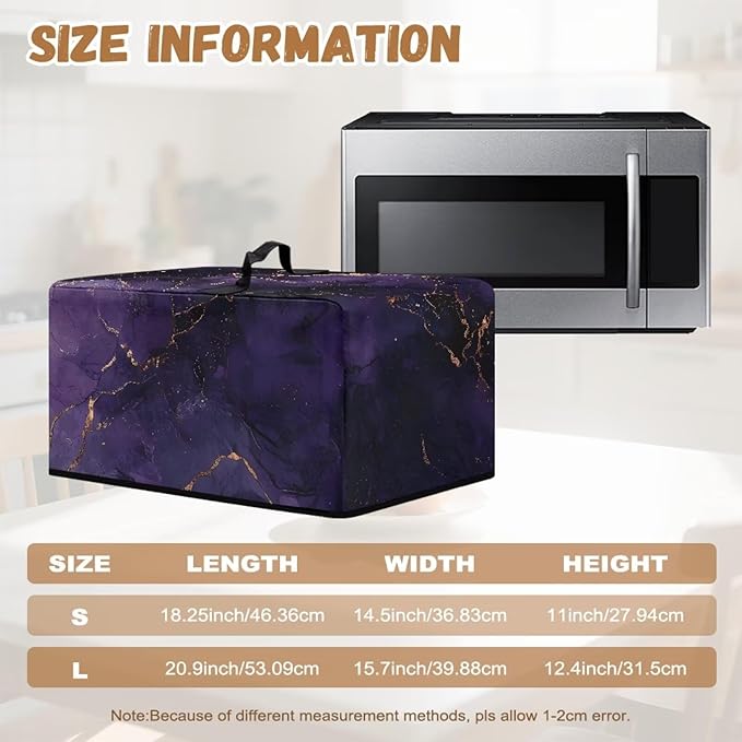 Microwave Oven Dust Cover, Marble Foldable Decorative Air Fryer Toaster Oven - Image 6