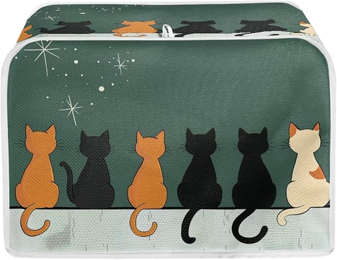 Cat Printed Bread Maker Cover, 4 Slice Kitchen Small Appliance, Toaster Cover by Baxinh