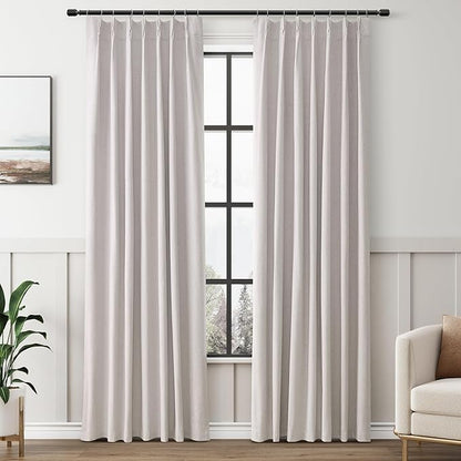 Champagne Blackout Curtains 84 Inch Long by Aersas