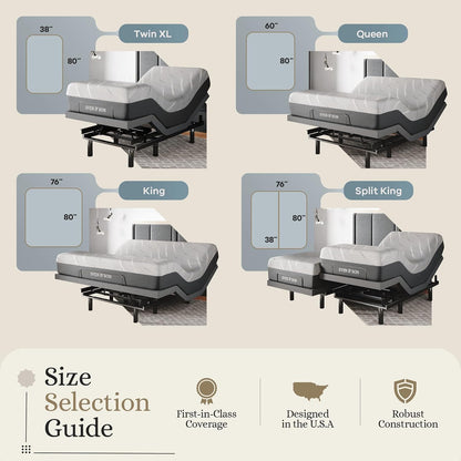 sven & son classic adjustable bed base, head on a desk or shelf
