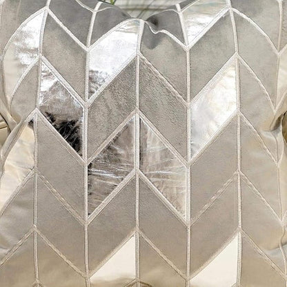 Avigers 18 x 18 Inches Grey Silver Striped Cushion Case Luxury European Throw - Image 3