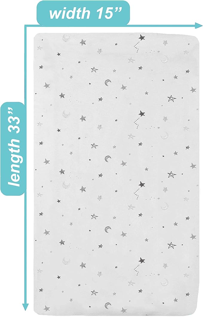 American Baby Company 15" x 33" Fitted Bassinet Sheet, Printed 100% Natural - Image 3