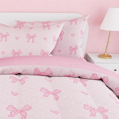 SANDJEST Bow Comforter Set Full Size 98x86in - Image 4