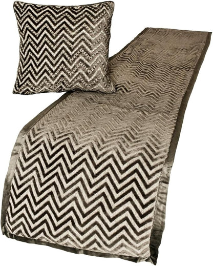 The HomeCentric King Queen Twin Grey Decorative CA King 86"x18" Bed Runner by TheHomeCentric