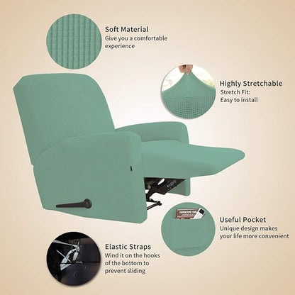 Easy-Going Recliner Stretch Sofa Slipcover Sofa Cover 4-Pieces Furniture - Image 3
