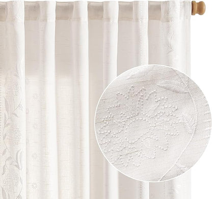 jinchan Winslow White Linen Curtains - Image 8