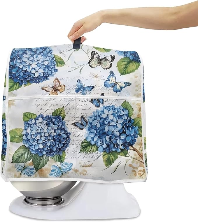 Butterfly Stand Mixer Cover 6-8 Quart Hydrangea Floral Kitchen Appliance Dust - Image 5